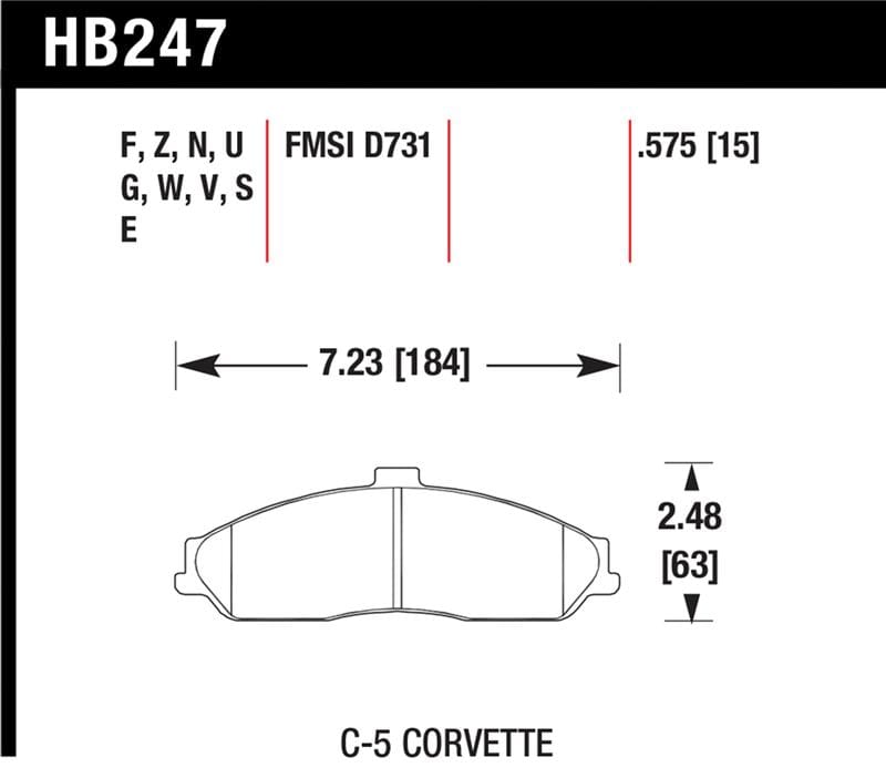 Hawk Performance — Hawk 97-06 Corvette (incl C5 Z06) HPS Street Front Brake Pads
Disc Brake Pad