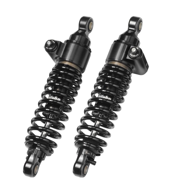 Bitubo Suspension — Bitubo WME2 Twinshocks Adjustable: Hydraulic Spring Preload, Rebound, Length 321mm, Dark Edition