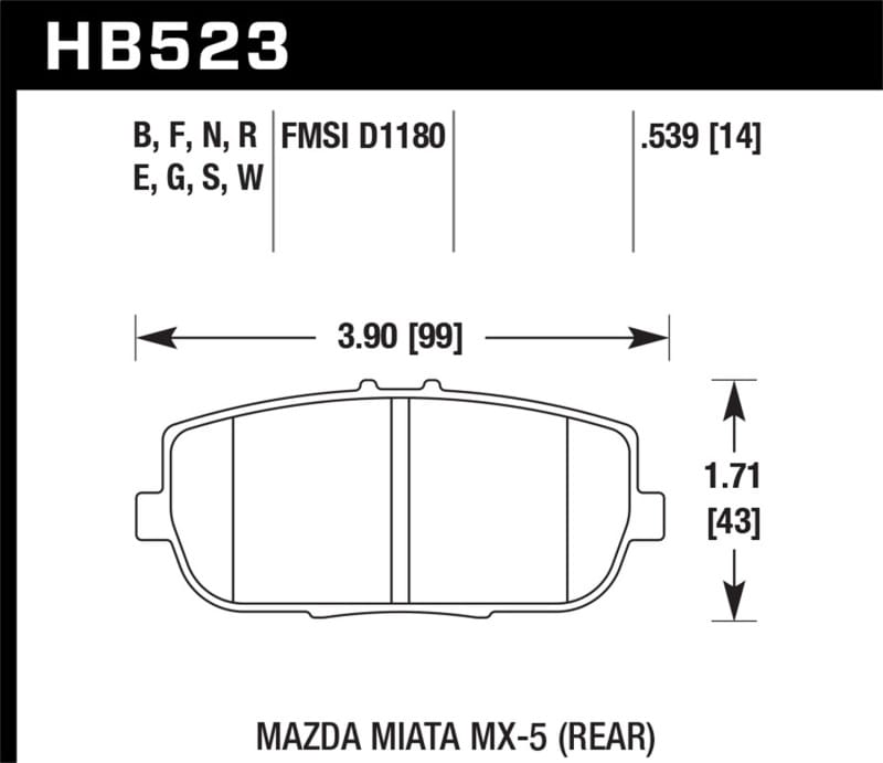 Hawk Performance — Hawk 17-19 Fiat 124 Spider 1.4L Abarth Rear ER-1 Brake Pads
Disc Brake Pad