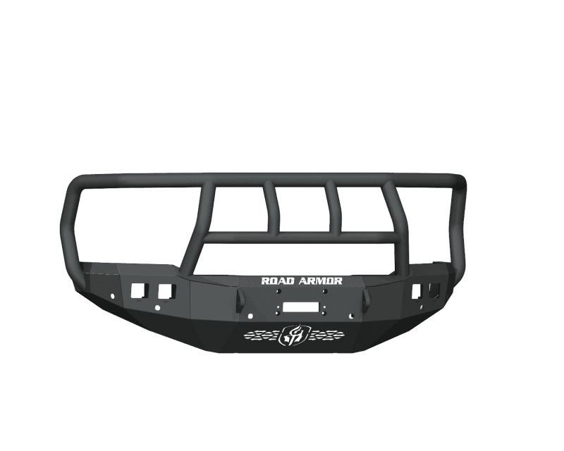 Road Armor — Road Armor 19-20 Ram 2500 Stealth Front Winch Bumper w/Titan II Guard/6 Sensor Holes - Tex Blk