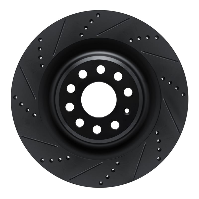 R1 Concepts — R1 12-21 Tesla Model X Rear Left Drilled & Slotted Black Brake Rotor
R1 Brake Rotor Drill