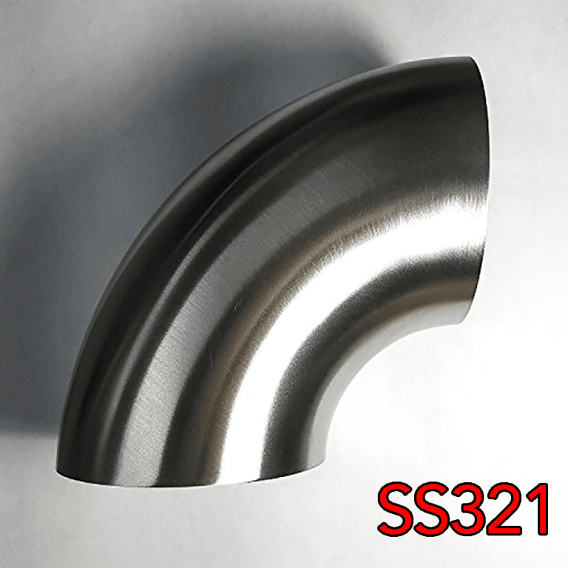 Stainless Bros — Stainless Bros 3.5 in SS321 90 Deg Elbow - 1D / 3.5in CLR - 16GA / .065in - No Leg