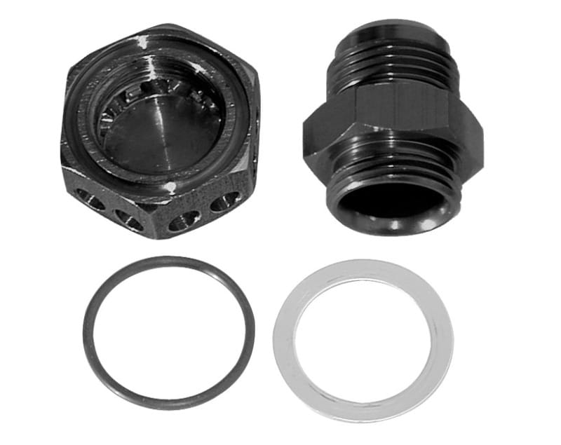 Moroso — Moroso Positive Seal Fitting -12An - Black Anodized Aluminum - Single