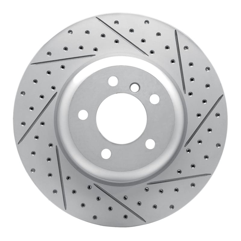 R1 Concepts — R1 04-10 BMW 645Ci Front Right Drilled & Slotted Geo-Carbon Rotor