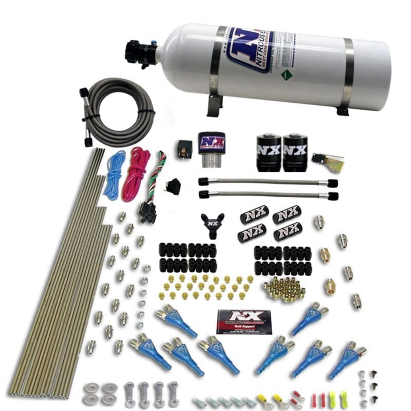 Nitrous Express — Nitrous Express Pro-Shk/Gas (200-600HP) 2 Fuel 1 Supershark Solenoid Nitrous Kit w/15lb Bottle
Injection System Kit
N2OSys