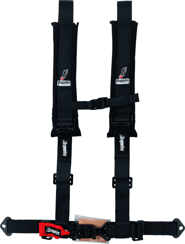 DragonFire Racing — Harness Restraint, H-Style, 4-Point, 2 in. Youth, Black