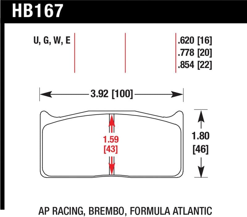 Hawk Performance — Hawk AP Racing DTC-60 Race Brake Pads
Disc Brake Pad