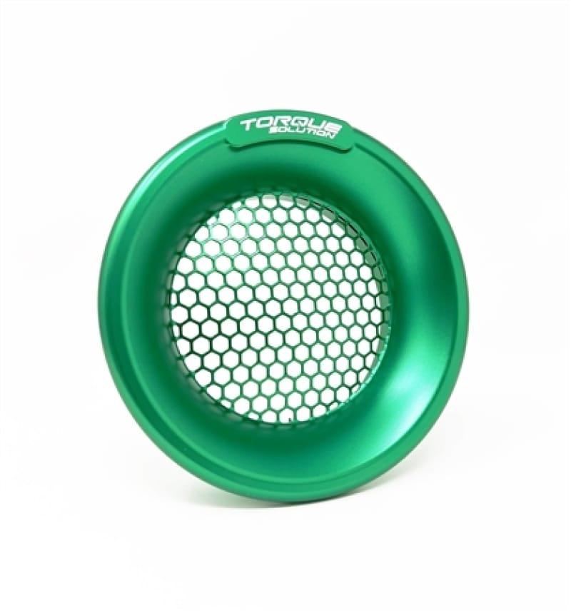 Torque Solution — Torque Solution Billet Turbo Velocity Stack Shield For 4in Inlet - Green