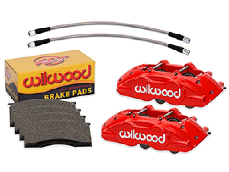 Wilwood — Wilwood 65-67 Ford Mustang D11 Calipers w/Pads and Lines - Red