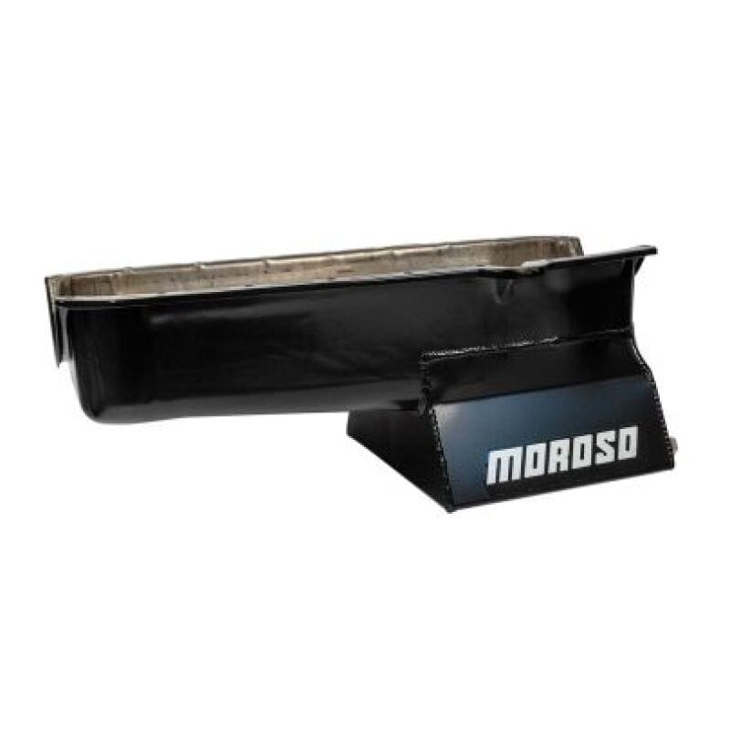 Moroso — Moroso Pre-80 Chevrolet SBC (w/Driver Side Dipstick) Wet Sump 7qt 8.25in Steel Oil Pan - Black