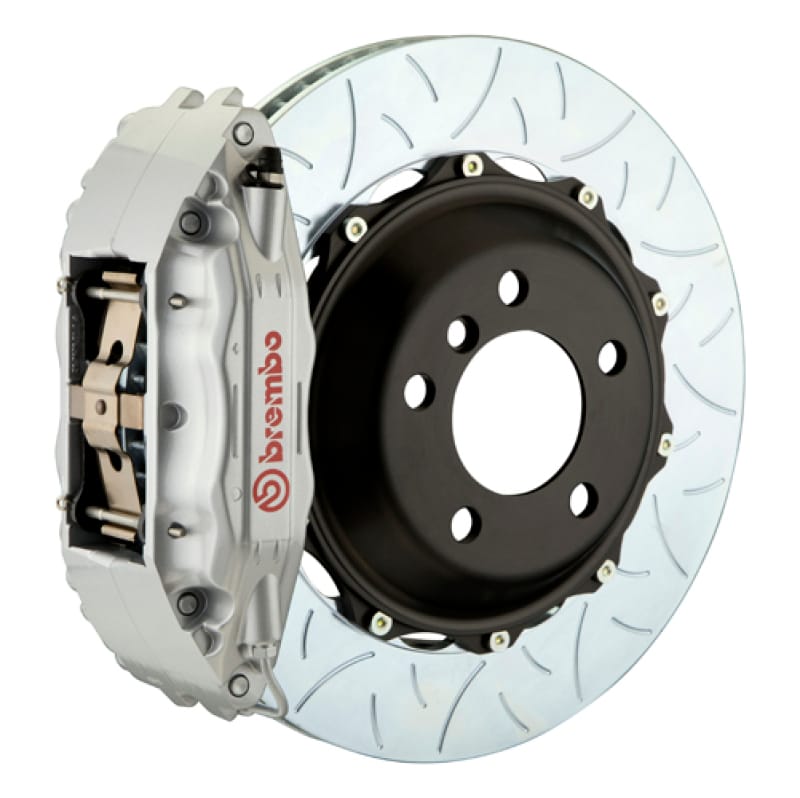 Brembo — Brembo 01-06 M3 (E46) Front GT BBK 4 Piston Cast 2pc 355x32 2pc Rotor Slotted Type3-Silver
