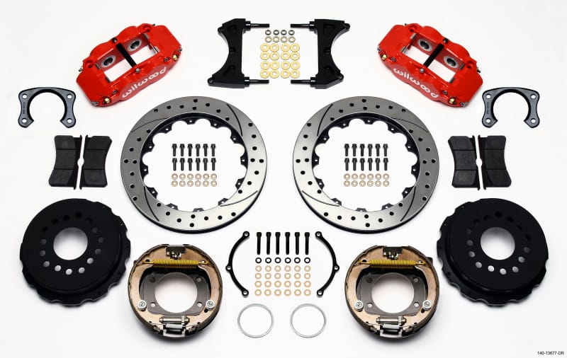 Wilwood — Wilwood Narrow Superlite 4R Rear P-Brk Kit 12.88in Drill Red Big Ford New Style
BRAKE KIT