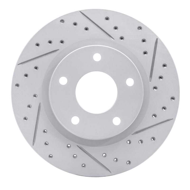 R1 Concepts — R1 13-19 Nissan Sentra Front Right Drilled & Slotted Geo-Carbon Rotor