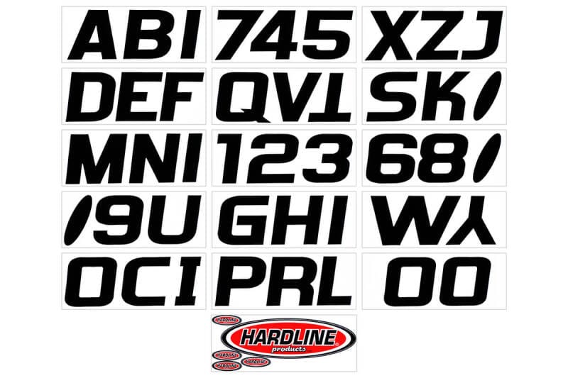 Hardline — Hardline Boat Lettering Registration Kit 3 in. - 700 Solid Black