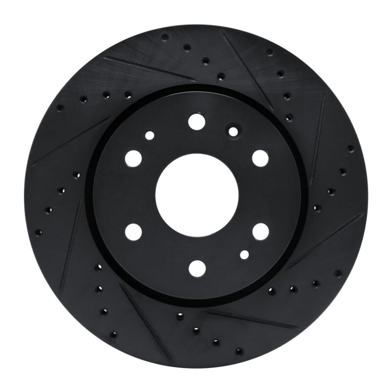 R1 Concepts — R1 23-25 Chevrolet Colorado Front Right Drilled & Slotted Black Brake Rotor