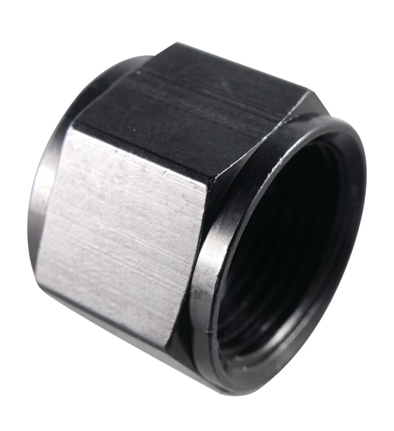 Fragola — Fragola -8AN Aluminum Flare Cap w/ 1/8 FPT Black