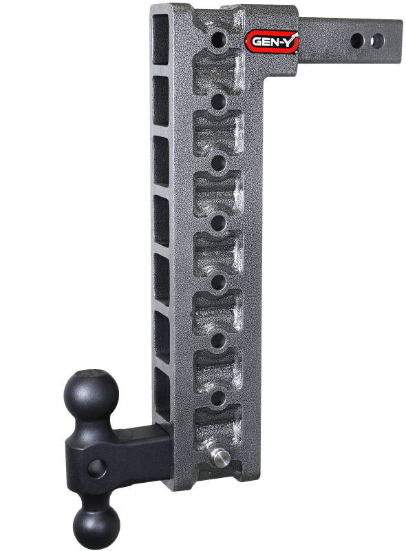 GEN-Y Hitch — Gen-Y Mega Duty 2in Shank 17.5in Drop 10K Hitch w/GH-031 Dual-Ball w/GH-0100 Stabilizer Kit
Drop Hitch