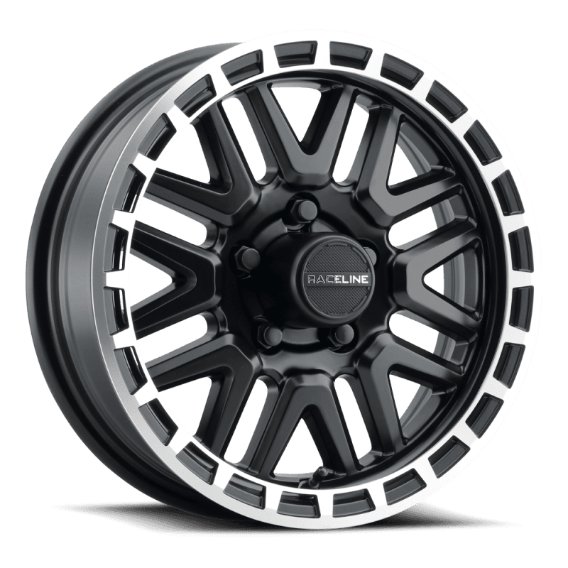 Raceline — Raceline 953BM Krank 14x6in / 5x114.3 BP / 0mm Offset / 3.19mm Bore - Black & Machined Wheel