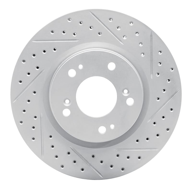 R1 Concepts — R1 04-12 Mitsubishi Eclipse Front Right Drilled & Slotted Geo-Carbon Rotor