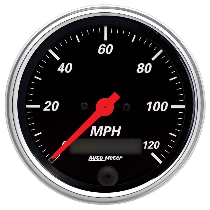 AutoMeter — Autometer Designer Black 3-3/8in Electric 120MPH Programmable Speedometer
3.4" SPD ELE LCD DB
