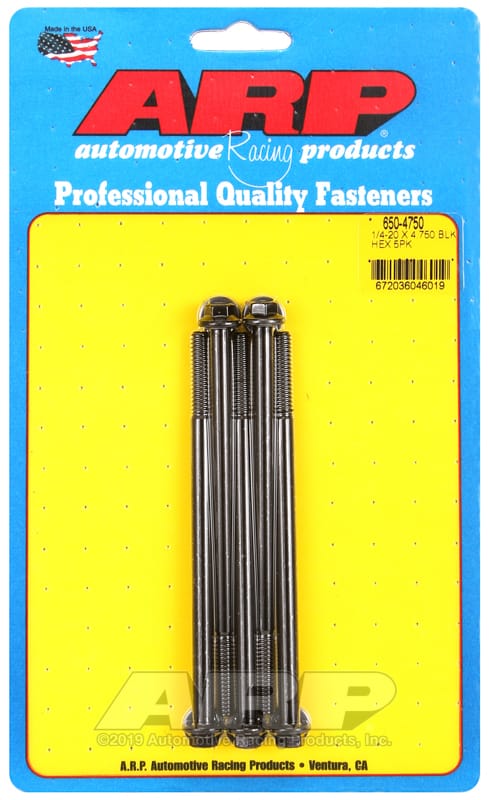 ARP — ARP 1/4-20 X 4.750 hex black oxide bolts