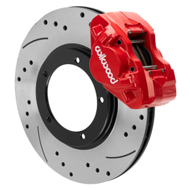 Wilwood — Wilwood 69-74 Porsche 911 D31 11.10in. Front Brake Kit w/ Flex Lines - Drilled Rotors (Red)