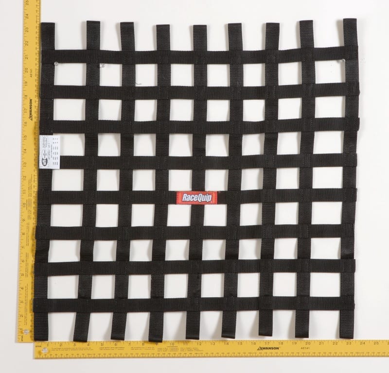 Racequip — RaceQuip Black 24 X 24 SFI Ribbon Net
