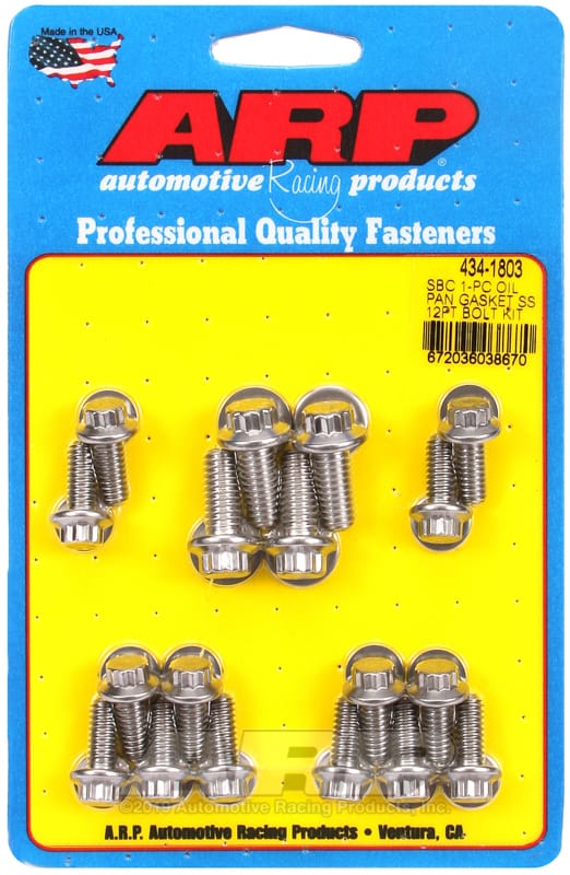 ARP — ARP SB Chevy 1-pc SS 12pt Oil Pan Gasket Bolt Kit