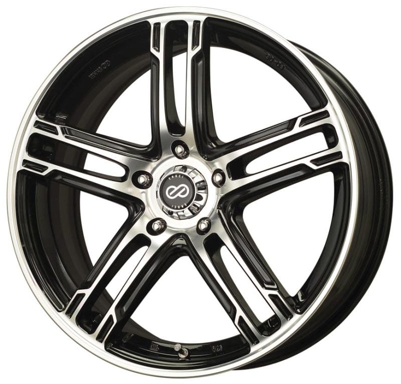 Enkei — Enkei FD-05 16x7 5x100 387mm Offset 72.6 Bore Dia Black Machined Wheel