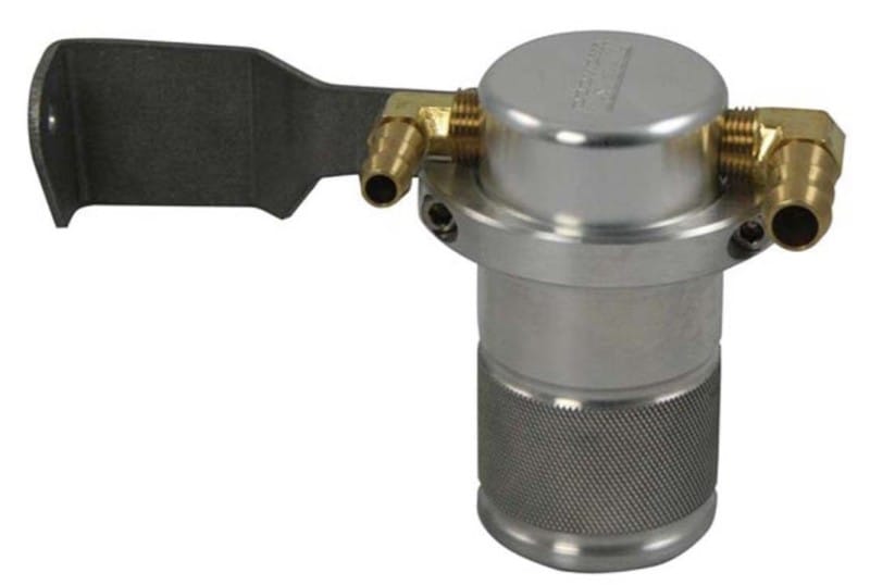 Moroso — Moroso 07-14 Toyota Tundra Air/Oil Separator Catch Can - Small Body - Billet Aluminum