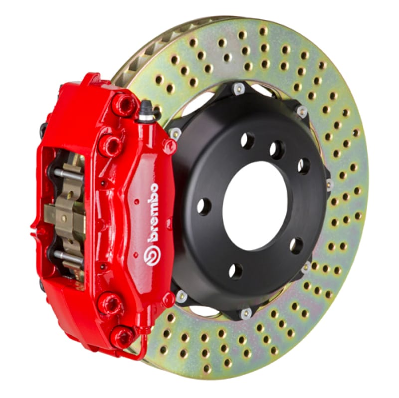 Brembo — Brembo 05-11 Elise (Excl 4-Caliper Equipped) Fr GT BBK 4Pist Cast 2pc 328x28 2pc Rtr Drill-Red
