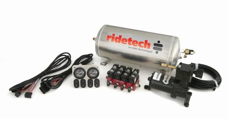 Ridetech — Ridetech 3 Gallon 4-Way Analog Air Ride Compressor Leveling System
Comp Kit RidePro Ana
