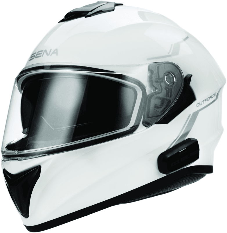 Sena Technologies — Sena Technologies Outforce Full Face Bluetooth Helmet Glossy White - Small