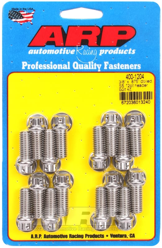 ARP — ARP 3/8 x .875 Drilled SS 12pt Header Bolt Kit