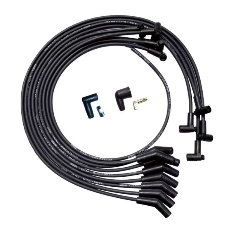 Moroso — Moroso SBC Under Header Unsleeved Ultra Spark Plug Wire Set - Black