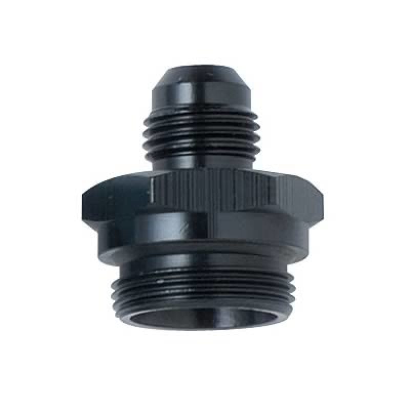 Fragola — Fragola -6AN x 7/8-20 Male Adapter-Dual Feed - Black