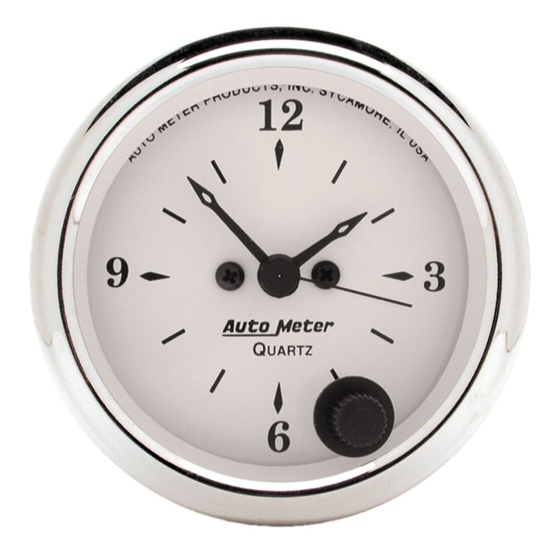 AutoMeter — AutoMeter Gauge Clock 2-1/16in. 12HR Analog Old Tyme White
2" CLOCK, 12 VOLT, E
