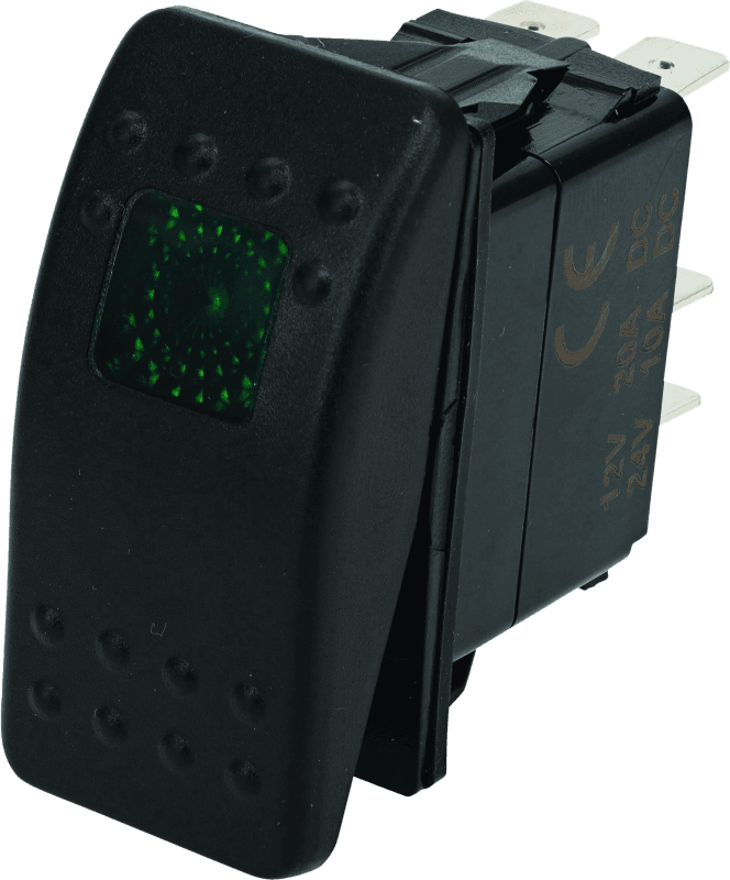DragonFire Racing — On/Off Rocker Switch, Green Light