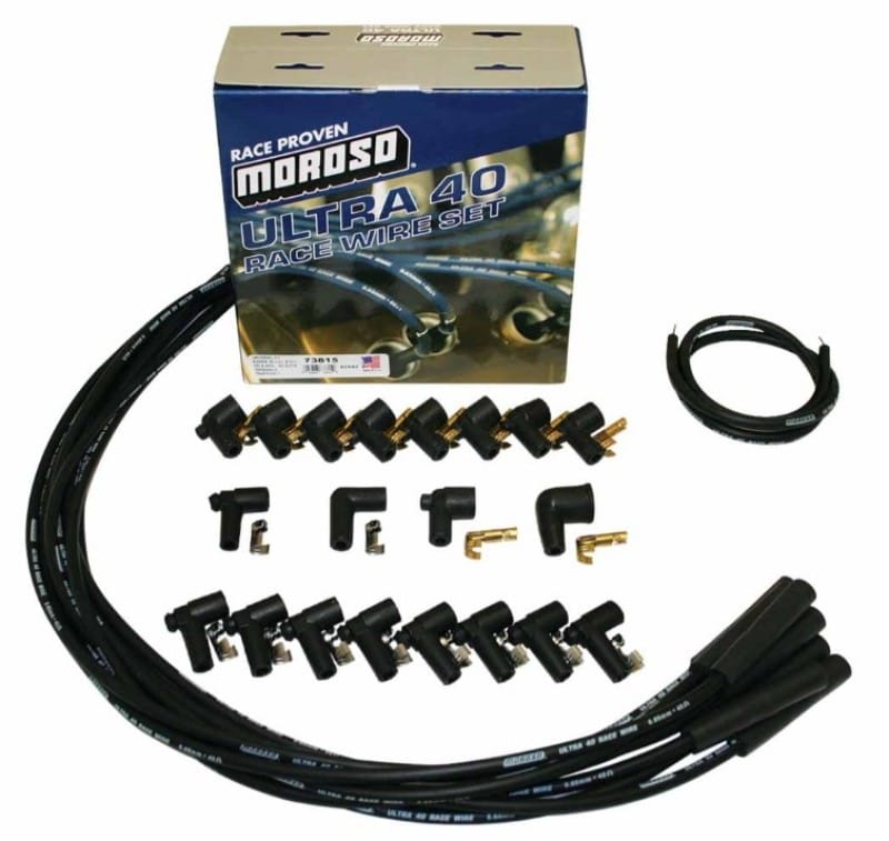 Moroso — Moroso Universal Ignition Wire Set - Ultra 40 - Unsleeved - Straight - Black