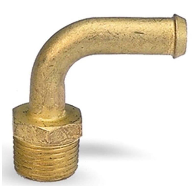 Moroso — Moroso Streamline Fuel Line Fitting - 3/8in NPT to 3/8in Hose - 90 Degree - Single