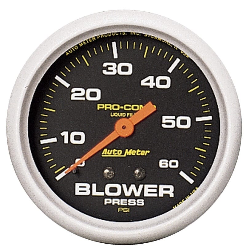 AutoMeter — Autometer Pro-Comp 2 5/8in 0-60 PSI Liquid Filled Mech Blower Pressure Gauge
2-5/8" BLOWER PRESS,
