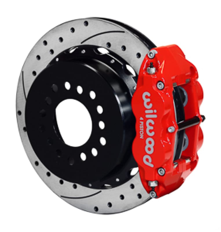Wilwood — Wilwood Narrow Superlite 4R Rear Kit 12.88in Drilled Red G-Body W/ 2.62in Axle Offset