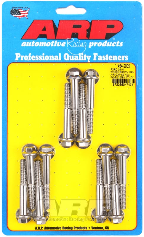 ARP — ARP Ford 351W w/Edelbrock RPM air gap hex intake manifold bolt kit