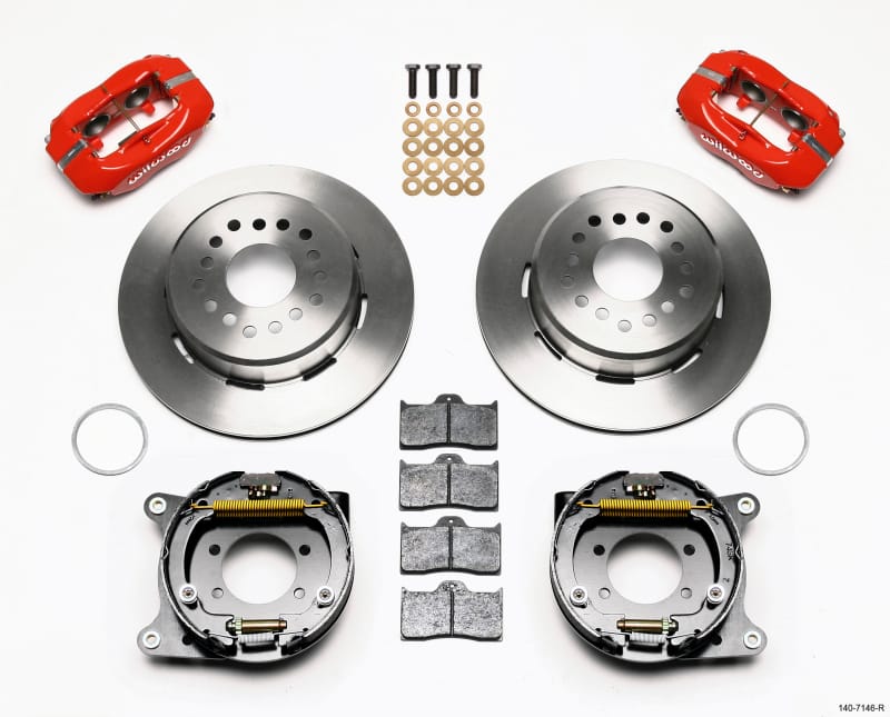 Wilwood — Wilwood Forged Dynalite P/S Park Brake Kit Red Ford 8.8 w/2.5in Offset-5 Lug
BRAKE KIT