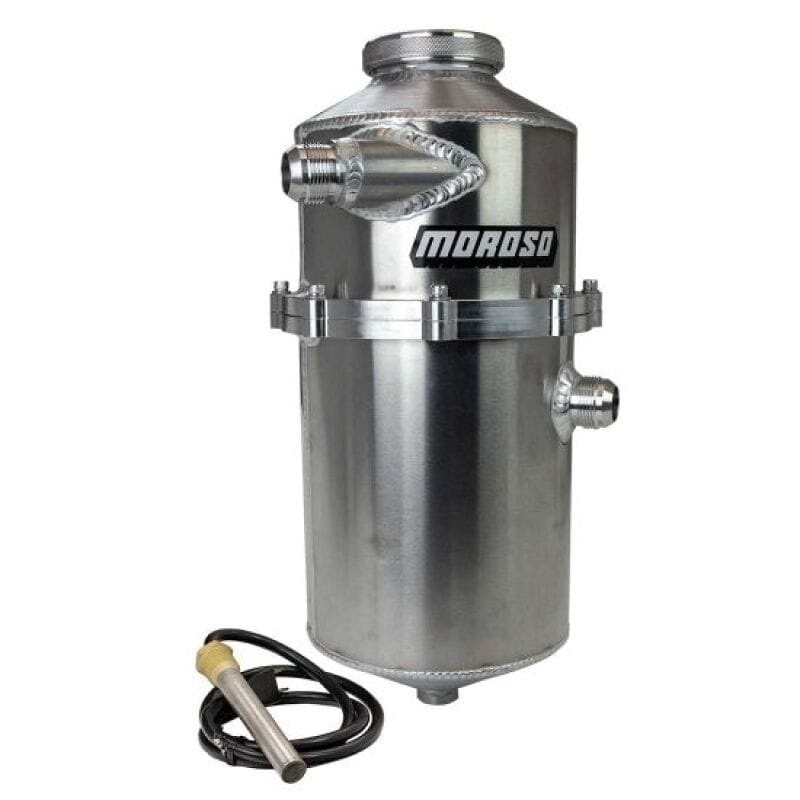 Moroso — Moroso 2 Pc 60/40 Split 16.5in Tall 7in Dia 7.5qt Single Inlet Dry Sump Tank w/16AN Male Fitting