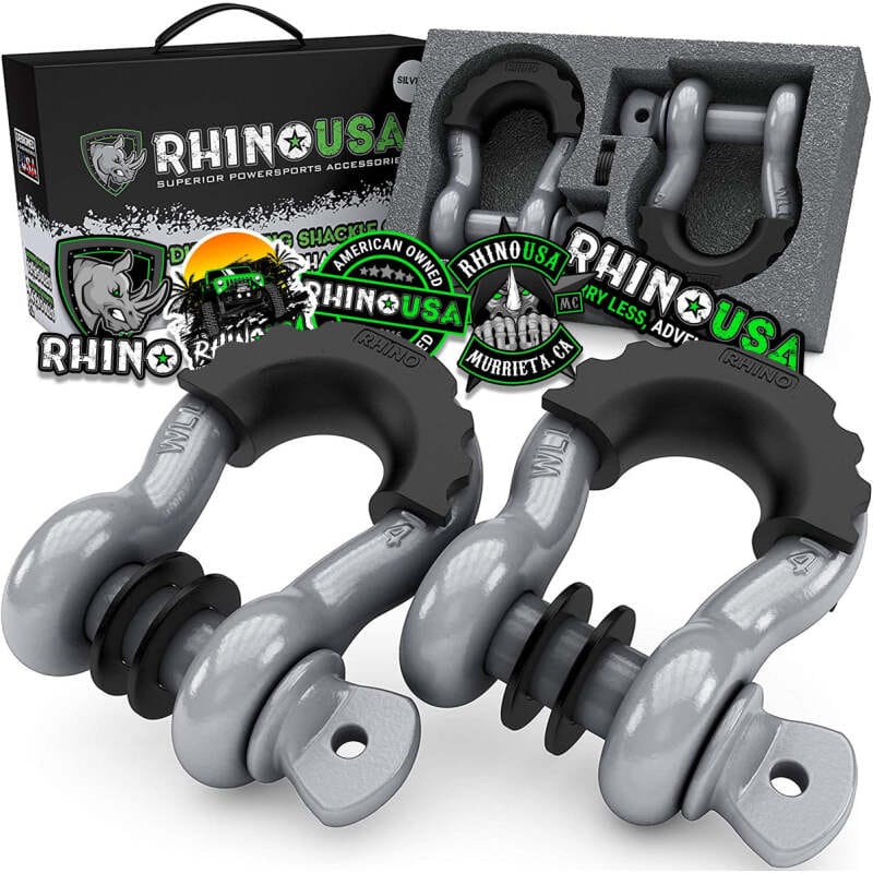 Rhino USA — Rhino USA 3/4In D-Ring Shackle Set (2-Pack)(Gray)
Tow Hook