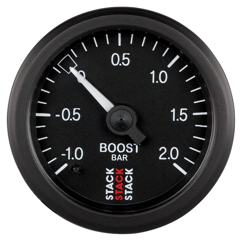 AutoMeter — Autometer Stack 52mm -1 to +2 Bar T-Fitting 0.187in Barb (M) Mechanical Boost Pressure Gauge - Black
Ga Bst Mech Blk 2Bar
