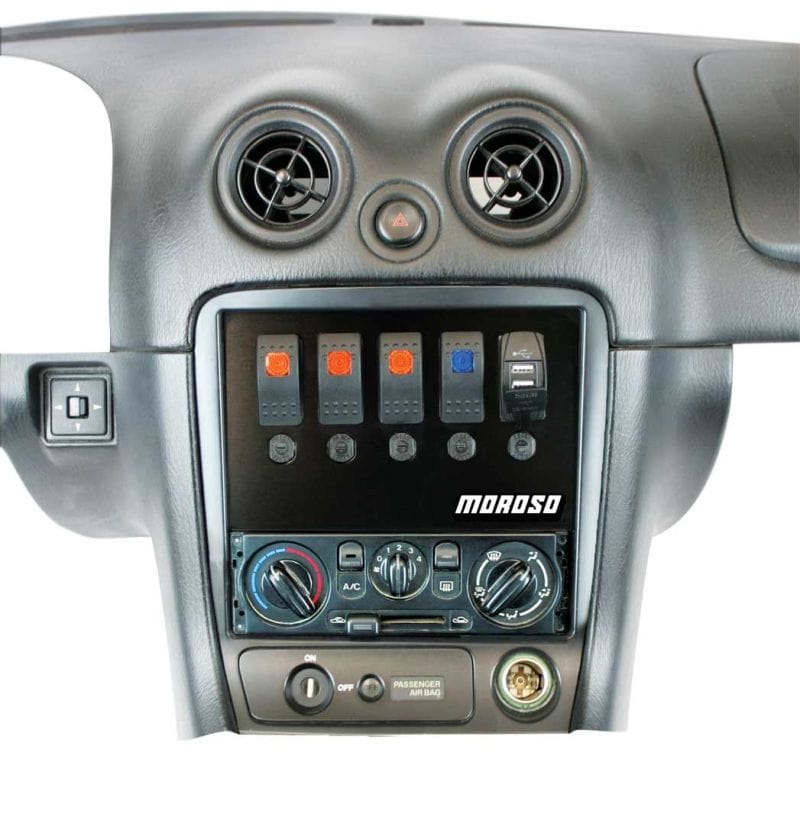 Moroso — Moroso 99-04 Mazda Miata NB Radio Pocket Block Off Plate With Switches