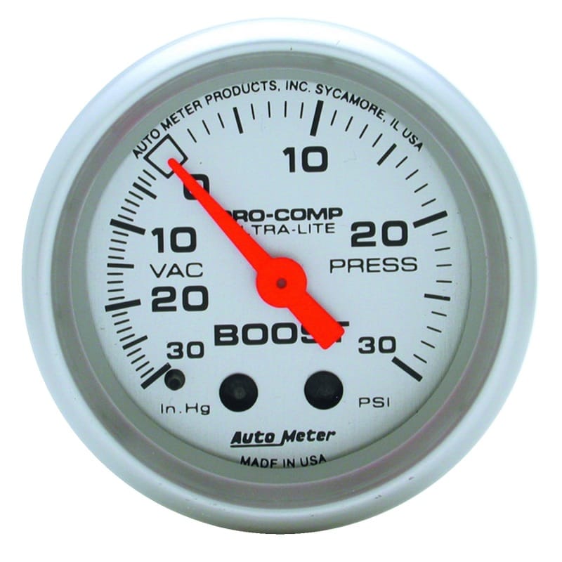 AutoMeter — Autometer Ultra-Lite 52mm 30 PSI Mechanical Boost Gauge
2" BOOST-VAC, 30"