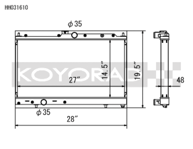 Koyo — Koyo 03-07 Mitsubishi Evolution 8/9 2.0L Turbo (MT) Radiator
Racing Radiator